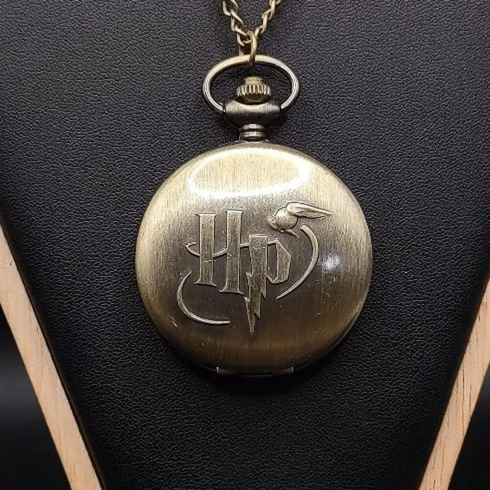 Gold Harry Potter Pocket Watch Hogwarts Cosplay Birthday Christmas Gift - NEW!